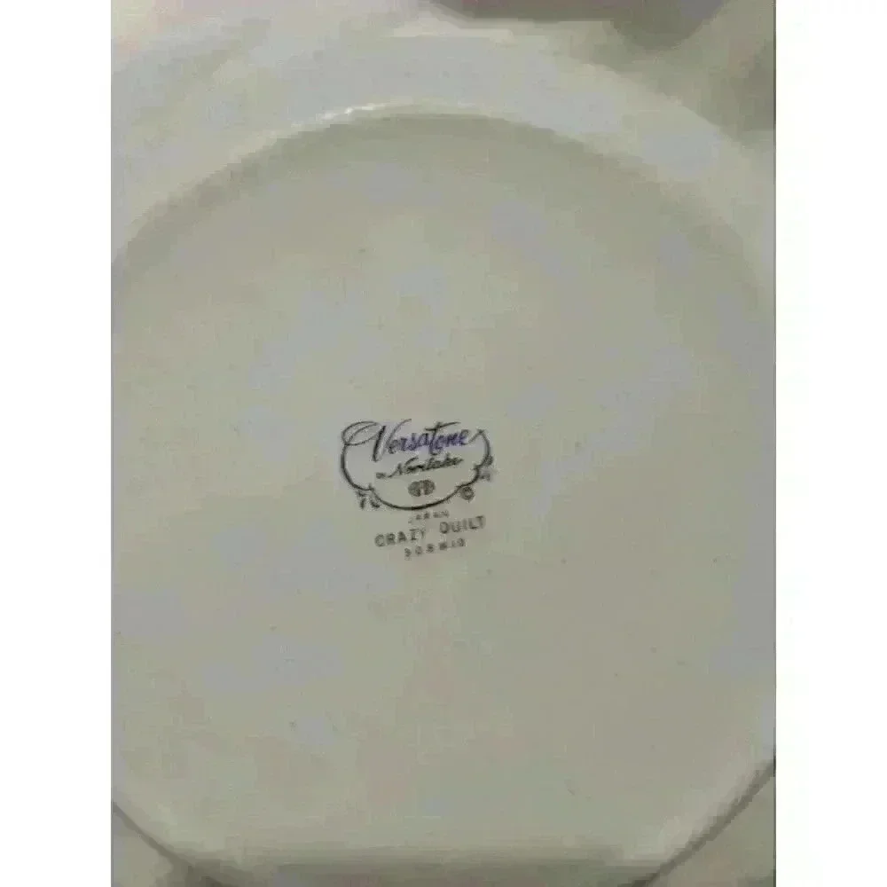 VINTAGE VERSATONE CRAZY QUILT SERVING DISH - Picture 2 of 3